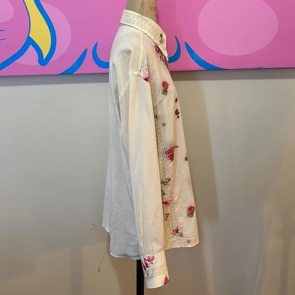 Ben Sherman Cream Red Roses FLoral Shirt_5